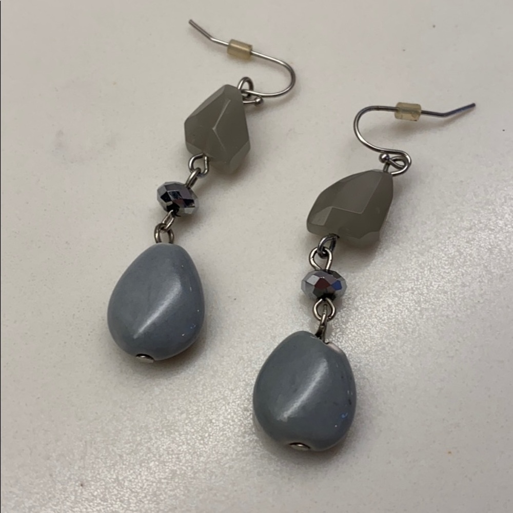 Gray ceramic dangle earrings